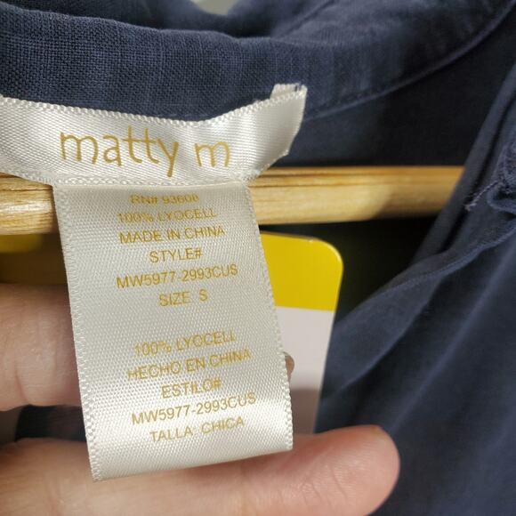 Matty M Ladies' Lyocell Blouse in Midnight Blue - Picture 2 of 8